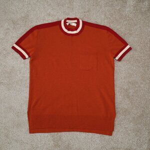 Bally made in Italy wool sweater burgundy orange cream loose fit SIZE 2